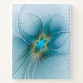Carnet Petite Beauté Moderne Bleu Or Fractal Art Flower (Dos)