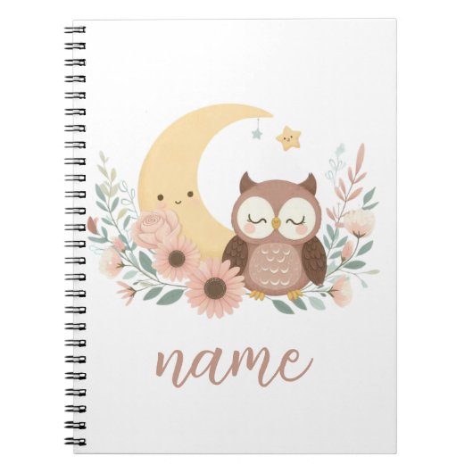 Carnet Petite chouette avec lune (Devant)
