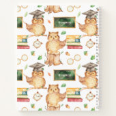 Carnet Petite chouette intelligente avec le nom du sujet  (Dos)