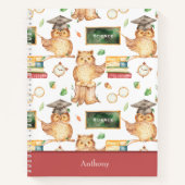 Carnet Petite chouette intelligente avec nom de matière s (Devant)