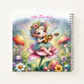 Carnet Petite fille Anime avec Violon sur Champignons (Dos)