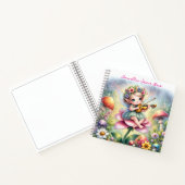 Carnet Petite fille Anime avec Violon sur Champignons (Intérieur)