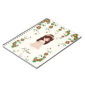 Carnet Petite fille avec des fleurs (Côté gauche)