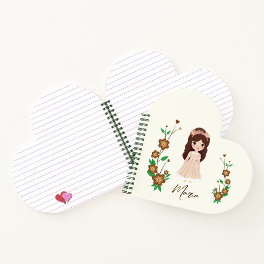Carnet Petite fille avec des fleurs (Intérieur)