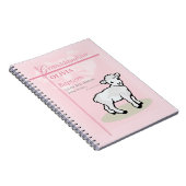 Carnet Petite-fille Baptême Agneau rose Personnalisé (Côté Droit)