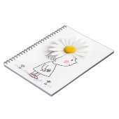 Carnet Petite Fille et Marguerite Blanche sur la Tête (Côté gauche)