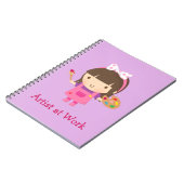 Carnet Petite fille mignonne de peintre d'artiste au (Côté gauche)