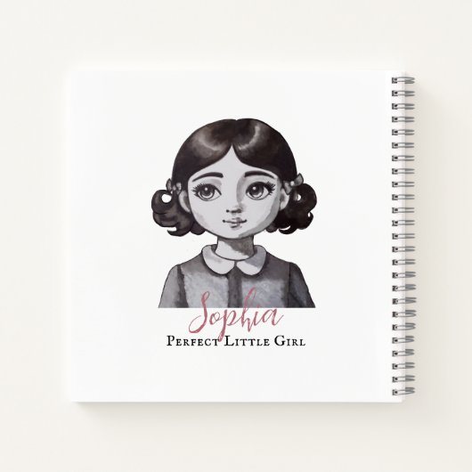 Carnet Petite fille parfaite de l'aquarelle Dernier siècl (Dos)