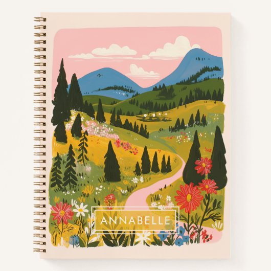 Carnet Petite illustration de nom de monogramme bohème mo (Devant)