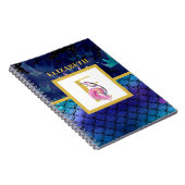 Carnet Petite Sirène Écaille Monogramme Filles Rose Bleu (Côté Droit)