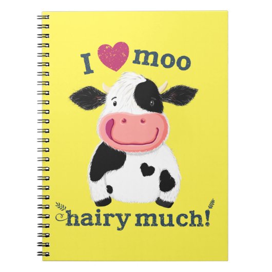 Carnet Petite Vache Holstein Vous Aime Beaucoup ! (Devant)