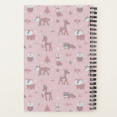 Carnet Petites créatures forestières endormies roses (Verso)