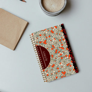 CARNET PETITES FLEURS ROUGES & VERTS
