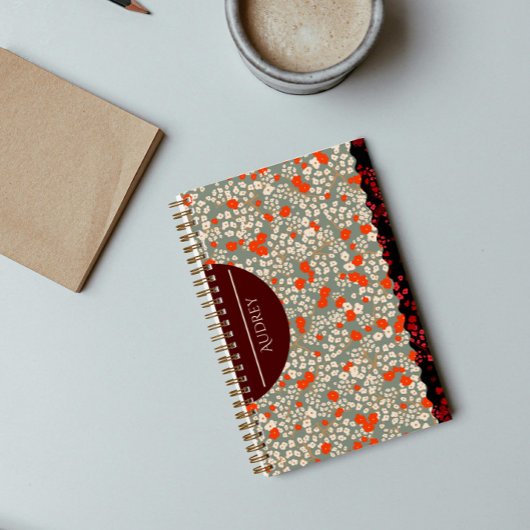 CARNET PETITES FLEURS ROUGES & VERTS