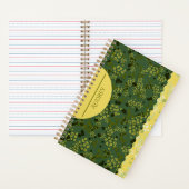 CARNET PETITES FLEURS VERTES ET JAUNES (À l'intérieur)