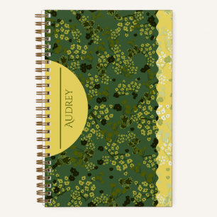 CARNET PETITES FLEURS VERTES ET JAUNES