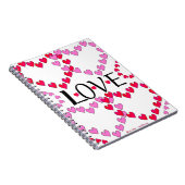 Carnet Petits coeurs rose rouge AMOUR (Côté Droit)