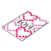 Carnet Petits coeurs rose rouge AMOUR (Côté gauche)