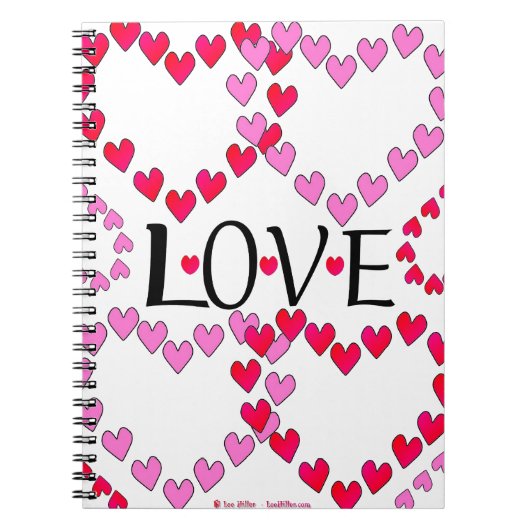 Carnet Petits coeurs rose rouge AMOUR (Devant)
