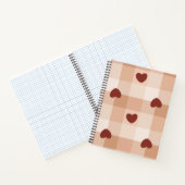 Carnet Petits cœurs rouges motif gingham cosy Prépa (Intérieur)