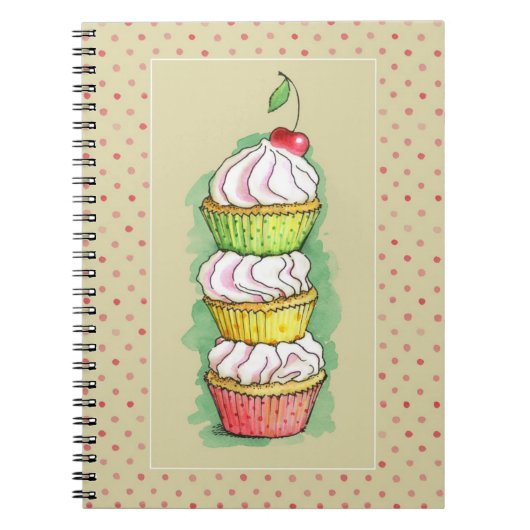 Carnet Petits gâteaux d'aquarelle. Illustration de (Devant)