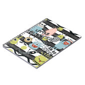 Carnet Petits Monstres Mignons Rayure Moderne Aquarelle É (Côté gauche)