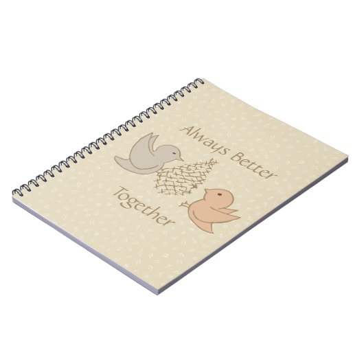 Carnet Petits oiseaux beiges à Feeder - Better Together. (Côté gauche)