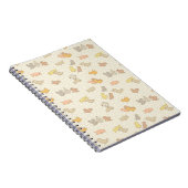 Carnet Petits oiseaux et plumes sur beige - motif. (Côté Droit)