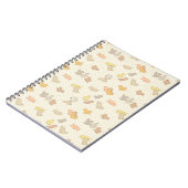 Carnet Petits oiseaux et plumes sur beige - motif. (Côté gauche)