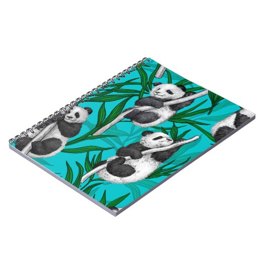 Carnet Petits panda turquoise (Côté gauche)