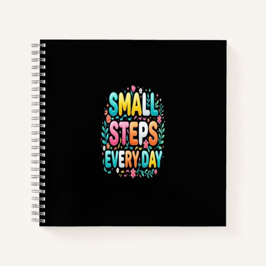 Carnet Petits Pas Chaque Jour | Typographie Motivationnel (Devant)