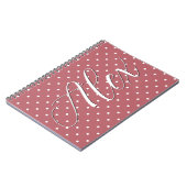 Carnet Petits points polka rose blush blanc (Côté gauche)