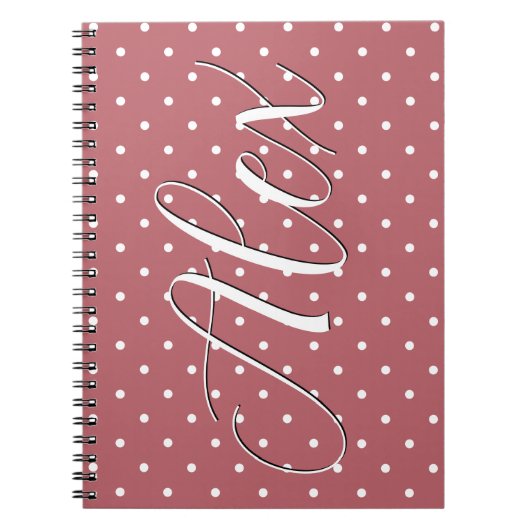 Carnet Petits points polka rose blush blanc (Devant)