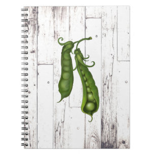 Carnet Petits Pois Blancs en Bois Rustique Cuisine de Fer