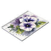 Carnet Pétunia - Fleurs à l'aquarelle (Côté gauche)