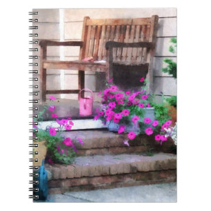 Carnet Pétunias et arrosoirs roses