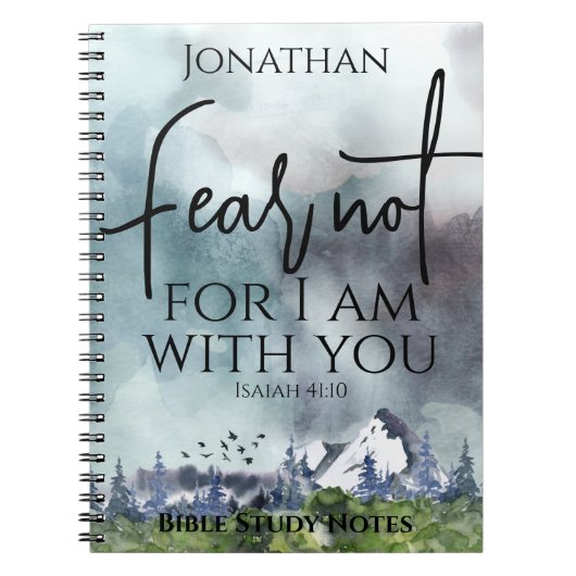 Carnet Peur pas aquarelle Nature Cadeau chrétien pour lui (Devant)