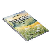 Carnet Peur pas Bible Verse Aquarelle Nature Fleurs sauva (Côté Droit)