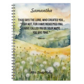 Carnet Peur pas Bible Verse Aquarelle Nature Fleurs sauva (Devant)