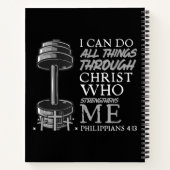 Carnet Peut Faire Tout Weightlifter Gym Bible chrétienne (Dos)