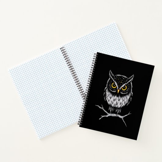Carnet Phantom Owl Minimalist Line Art Notebook (Intérieur)