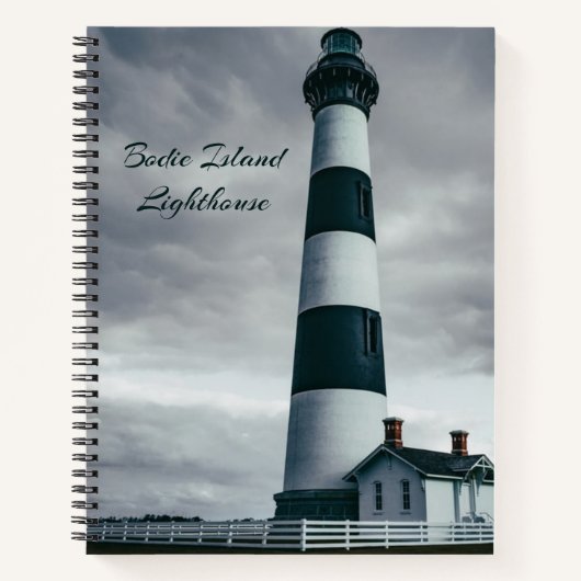 Carnet Phare de Bodie Island noir et blanc (Devant)