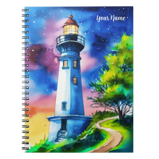 Carnet Phare sous un ciel étoilé (Devant)