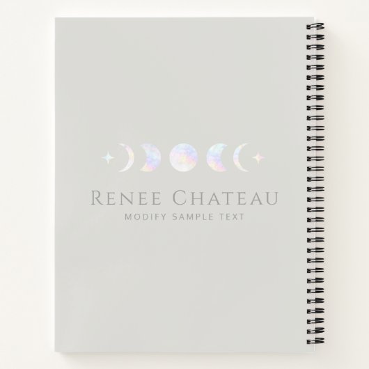 Carnet Phase de la lune (Dos)