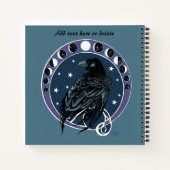 Carnet Phases de la lune corail Étoiles Bleu (Dos)