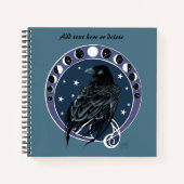 Carnet Phases de la lune corail Étoiles Bleu (Devant)