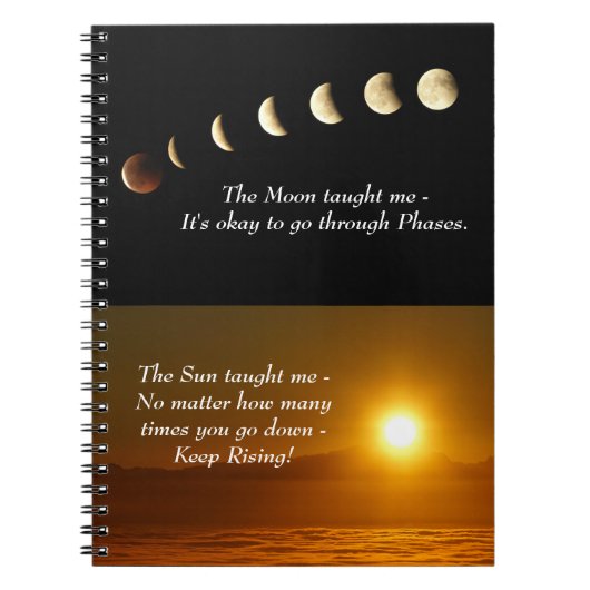 Carnet Phases de la lune Sunrise Citation inspirante (Devant)