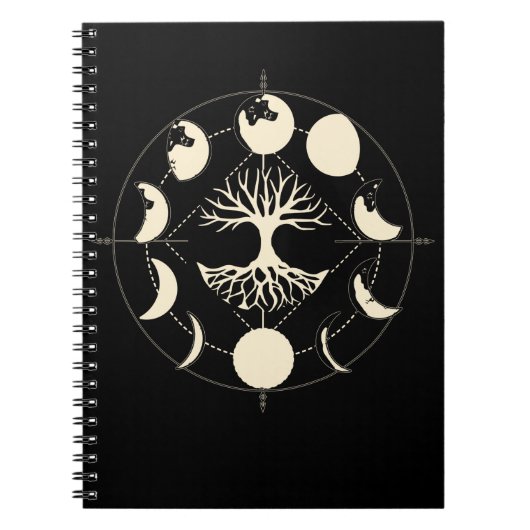Carnet Phases de lune Arbre Spirituel Croissant d'astrono (Devant)