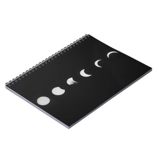 Carnet Phases de lune et Eclipse en noir et blanc photo (Côté gauche)