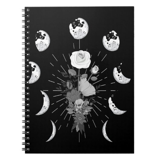 Carnet Phases gothiques Rose Lune Crescent de cuisine (Devant)
